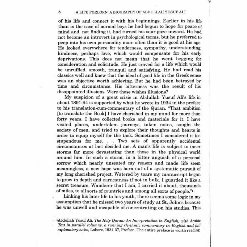 A Biography Of Abdullah Yusuf Ali