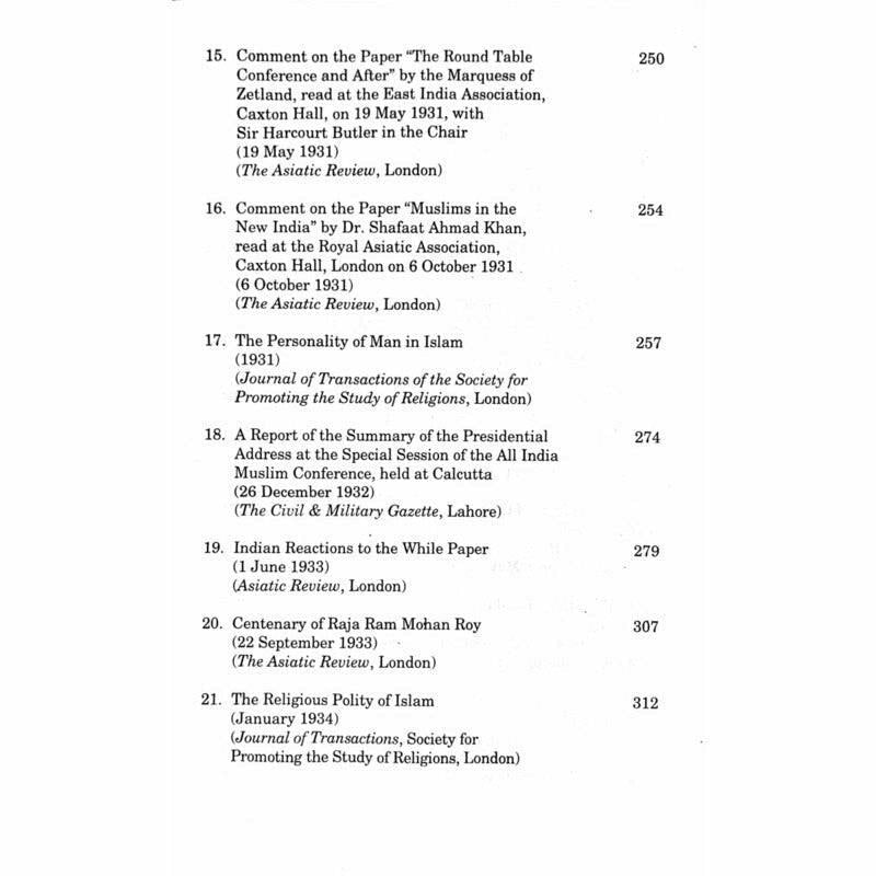 Abdullah Yusuf Ali's Lectures, Speeches and Addresses