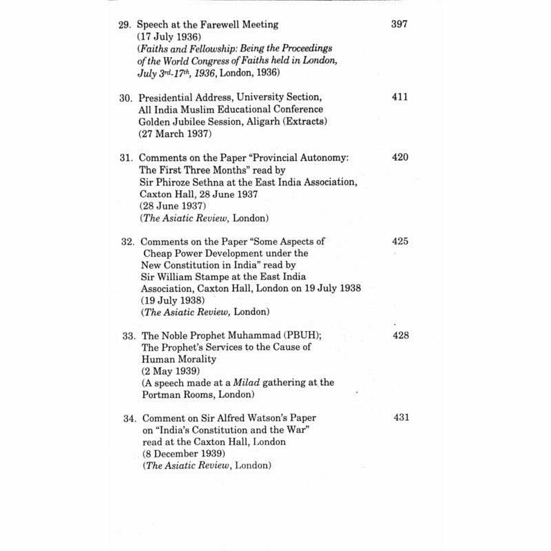 Abdullah Yusuf Ali's Lectures, Speeches and Addresses