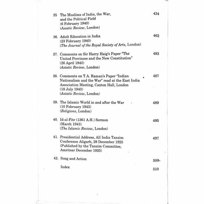 Abdullah Yusuf Ali's Lectures, Speeches and Addresses