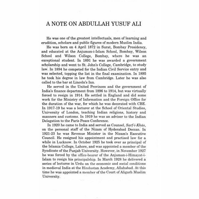 Abdullah Yusuf Ali's Lectures, Speeches and Addresses