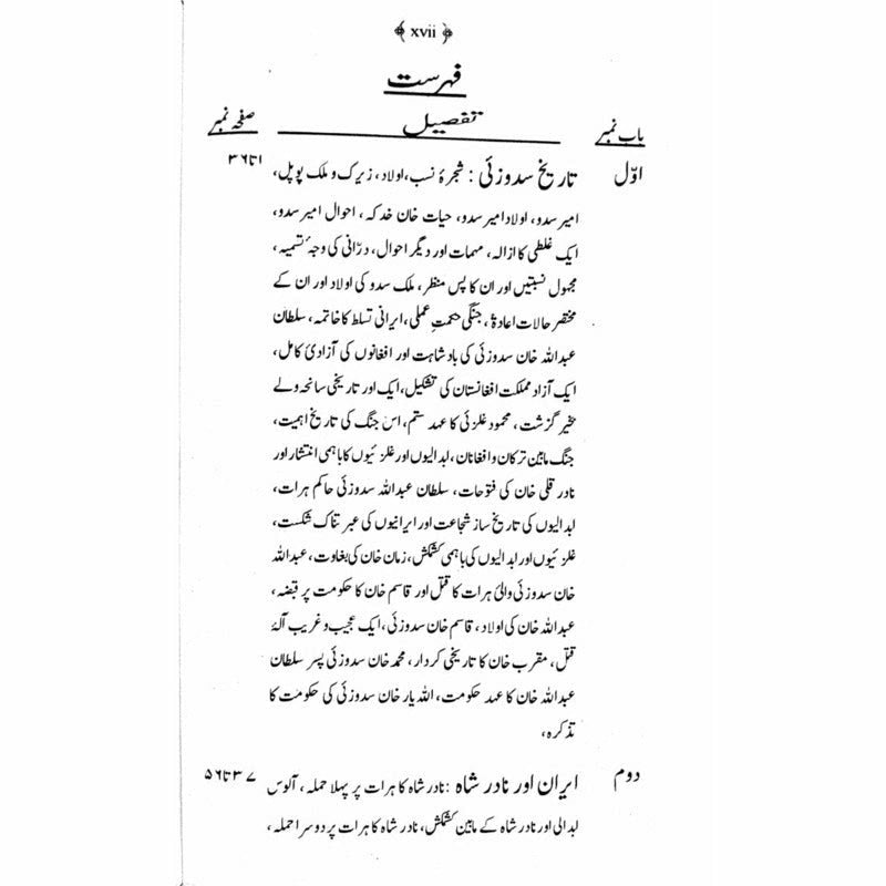 Tareekh-E-Afghanistan:Bahawala Tareekh Sadzai